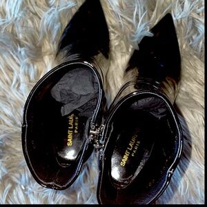 Authentic Saint Laurent Zip Booti In Black